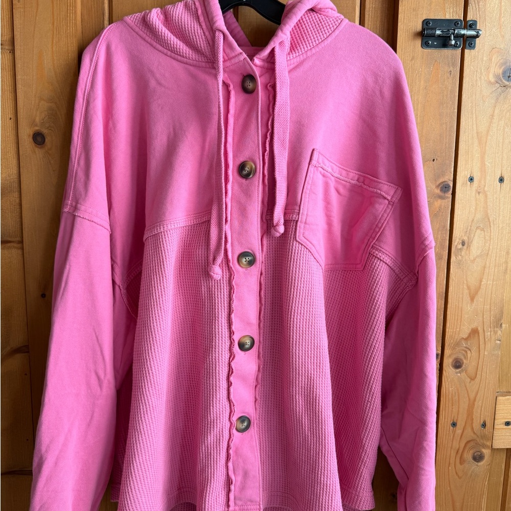 American Eagle Outfitters Pink Button-Up Women's Sweater